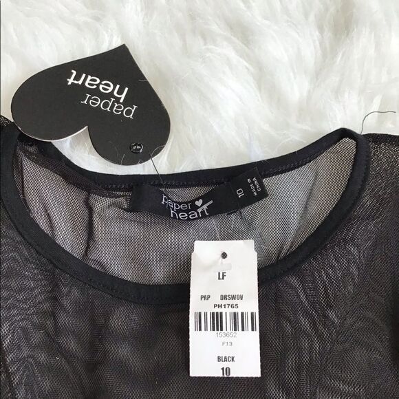 LF PAPER HEART LITTLE BLACK MINI DRESS NWT Sz 10 - Picture 9 of 10